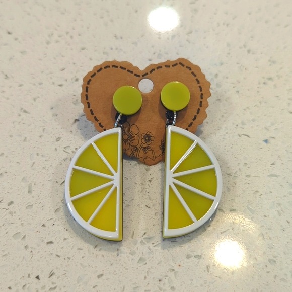 Lemon stud dangle earrings - Picture 1 of 1